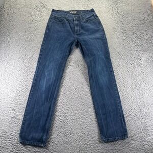 Rude Jeans Mens 29x32 Blue Cotton Denim Straight Leg Slim Faded Workwear Outdoor
